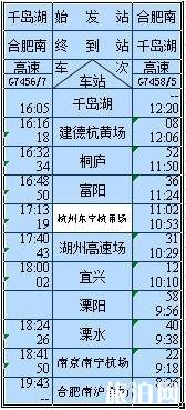 杭黄高铁时刻表 杭黄高铁票价预测