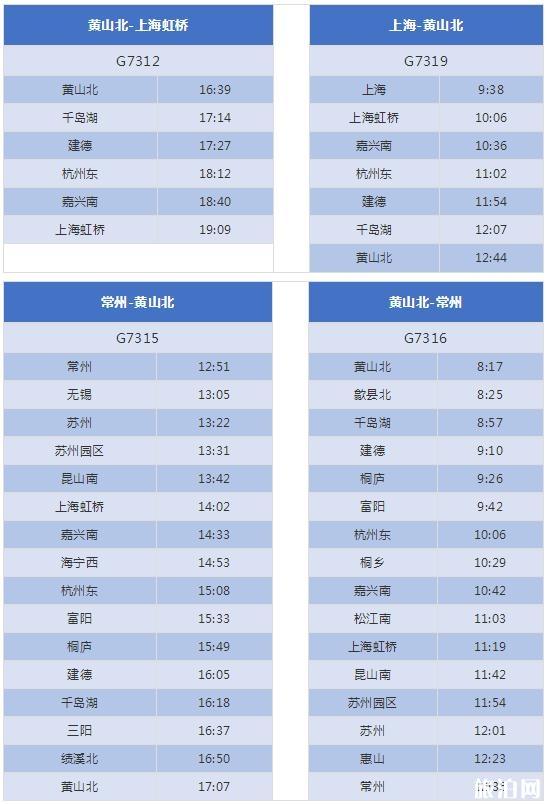 杭黄高铁购票时间+价格 杭黄高铁时刻表最全最新