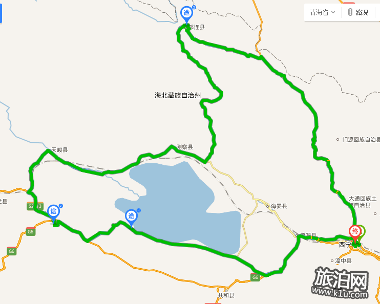 环青海湖自驾游路线图 青海甘肃旅游路线图2018