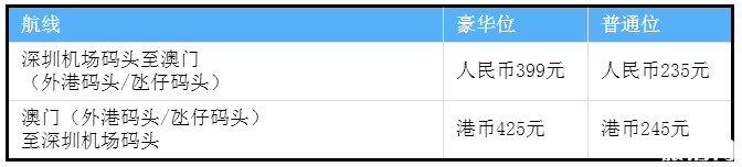 2018深圳机场码头时间表+票价