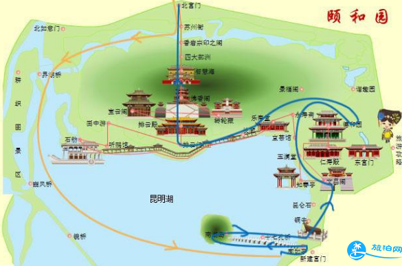 颐和园最佳游玩线路(附游览路线图)