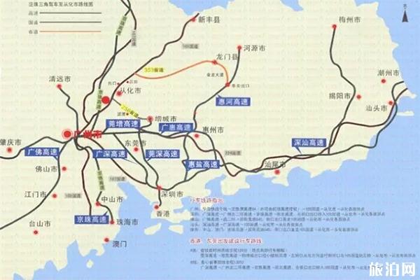广州到广东各市距离以及自驾时间表 附高速路地图