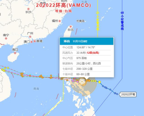 2020年22号台风环高登陆时间 台风环高会影响三亚吗