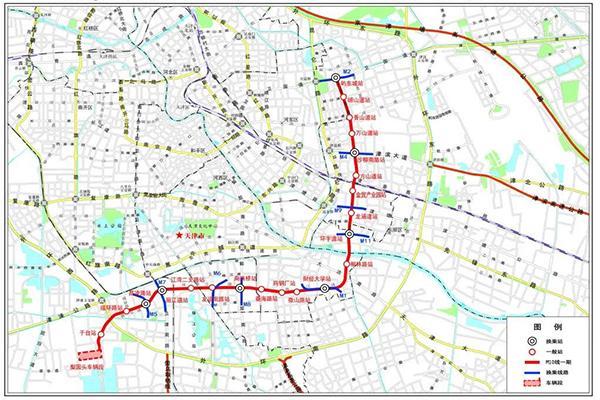 天津地铁10号线线路图及通车时间