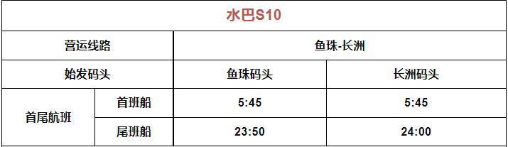 2023广州水上巴士最新时刻表 附水巴运行线路图