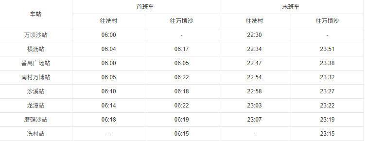 广州地铁运营时间表2023 附线路图