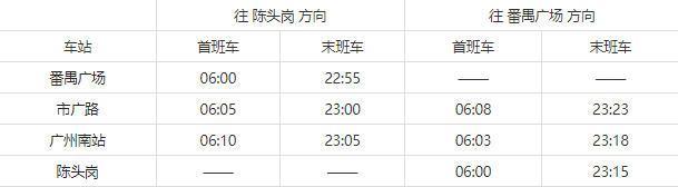 广州地铁运营时间表2023 附线路图