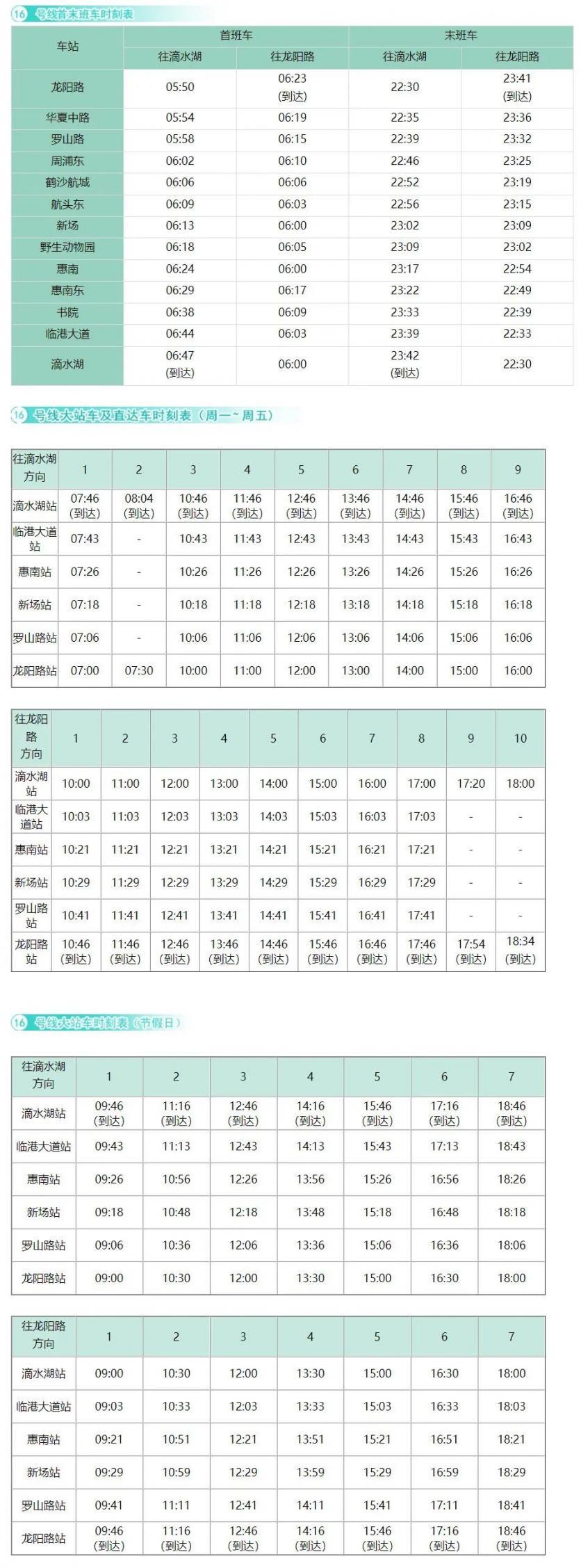 上海地铁运营时间表2023年