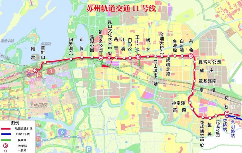 苏州地铁11号线线路图 附沿线景点