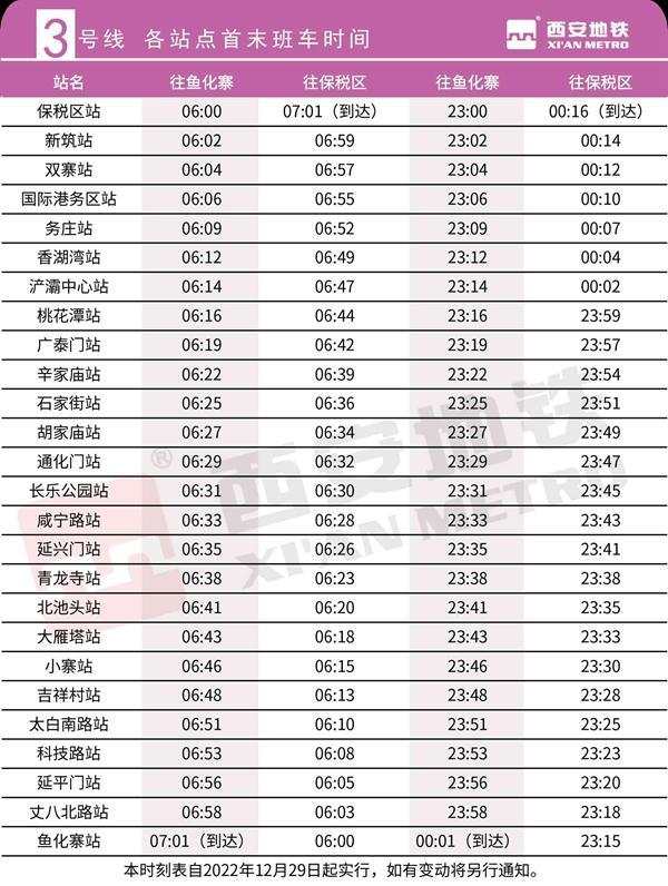 2023西安地铁运营时间最新