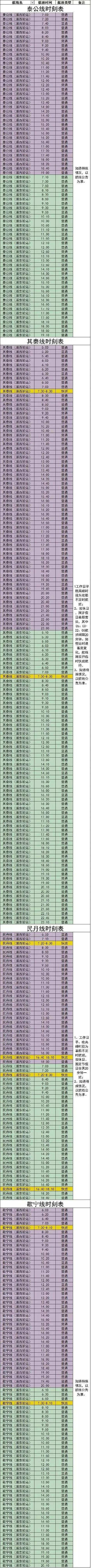 上海轮渡线路和时刻表2023