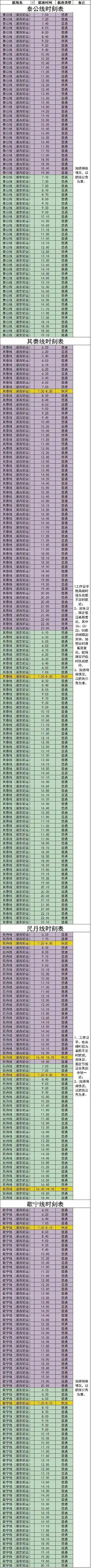 上海轮渡线路和时刻表2023