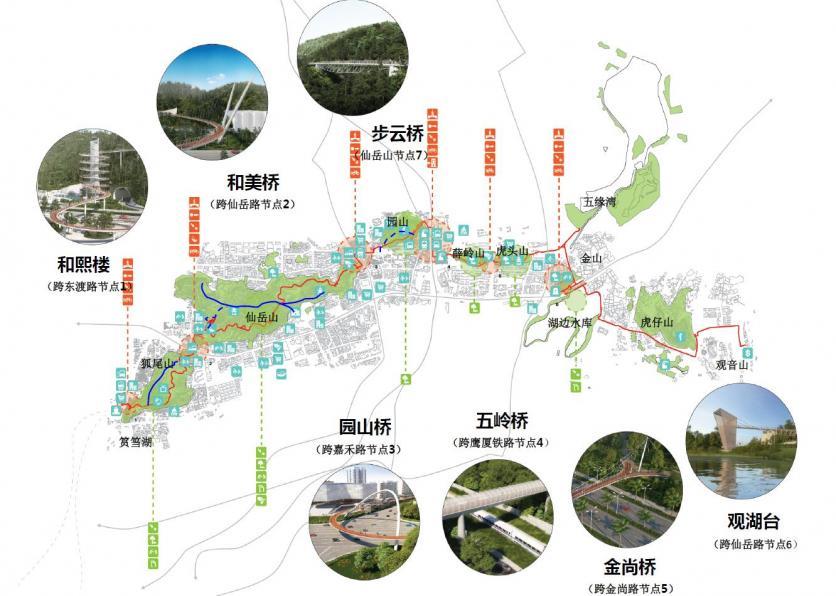 厦门山海健康步道入口路线图 厦门山海健康步道开放时间