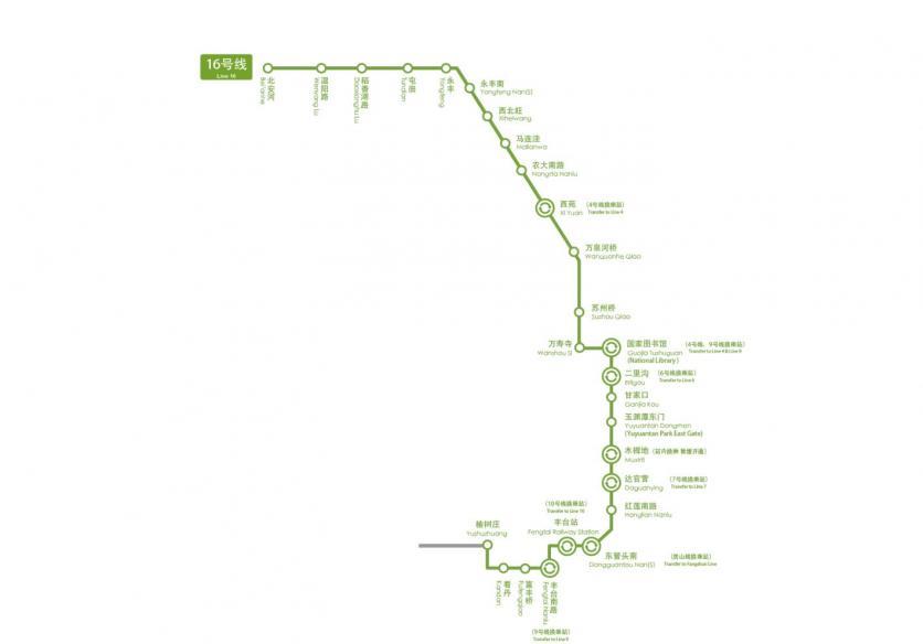 北京地铁16号线全线图高清大图最新 北京地铁16号线全部站点